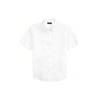 Polo SS22 Однотонная рубашка с коротким рукавом из льняной саржи для мужчин Белый MNPOWOV1N820464