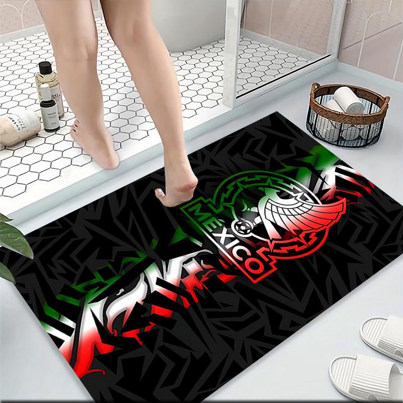 Mexico Flag Artwork Carpet Rug Soft Washable Anti Slip Home Living Room Sofa Mats Personalized Christmas Rug