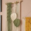 Полиэстер Полиэстер Настенное украшение 25,5x15,8 дюйма прямоугольное Для помещений и улицы Настенный орнамент Желтый и зеленый Аксессуар для домашней шторы