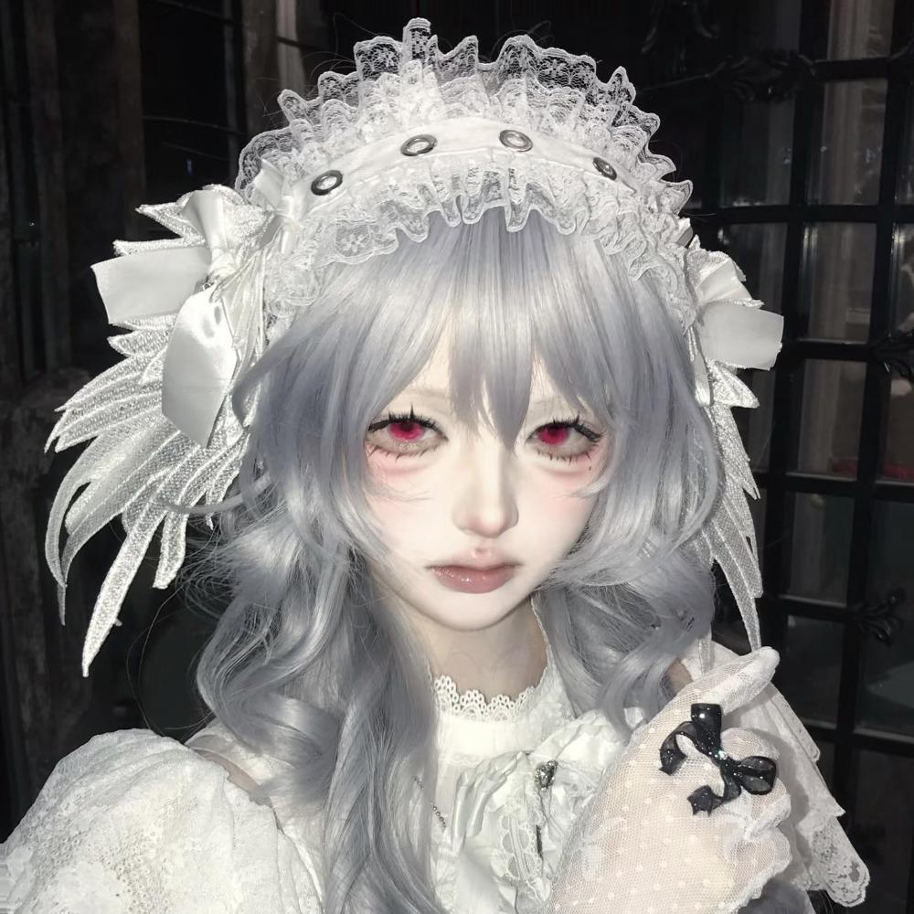 Sweet Ruffled Hairband Ribbon Bow Anime Maid Cosplay Headdress Cosplay Accessory