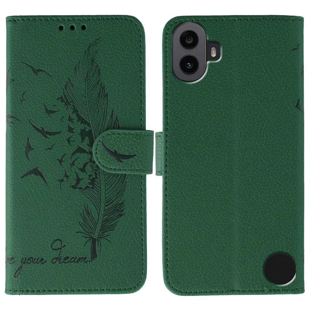 Чехол для Nothing CMF Phone 1 с тиснением в виде пера, кошелек-обложка для телефона из ПУ кожи