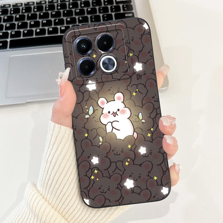 For Infinix Note 40 5G Case Cartoon Rabbit Flower Anti Slip Bumper Soft Silicone Cover For Infinix Note40 X6852 X6851 Phone Case