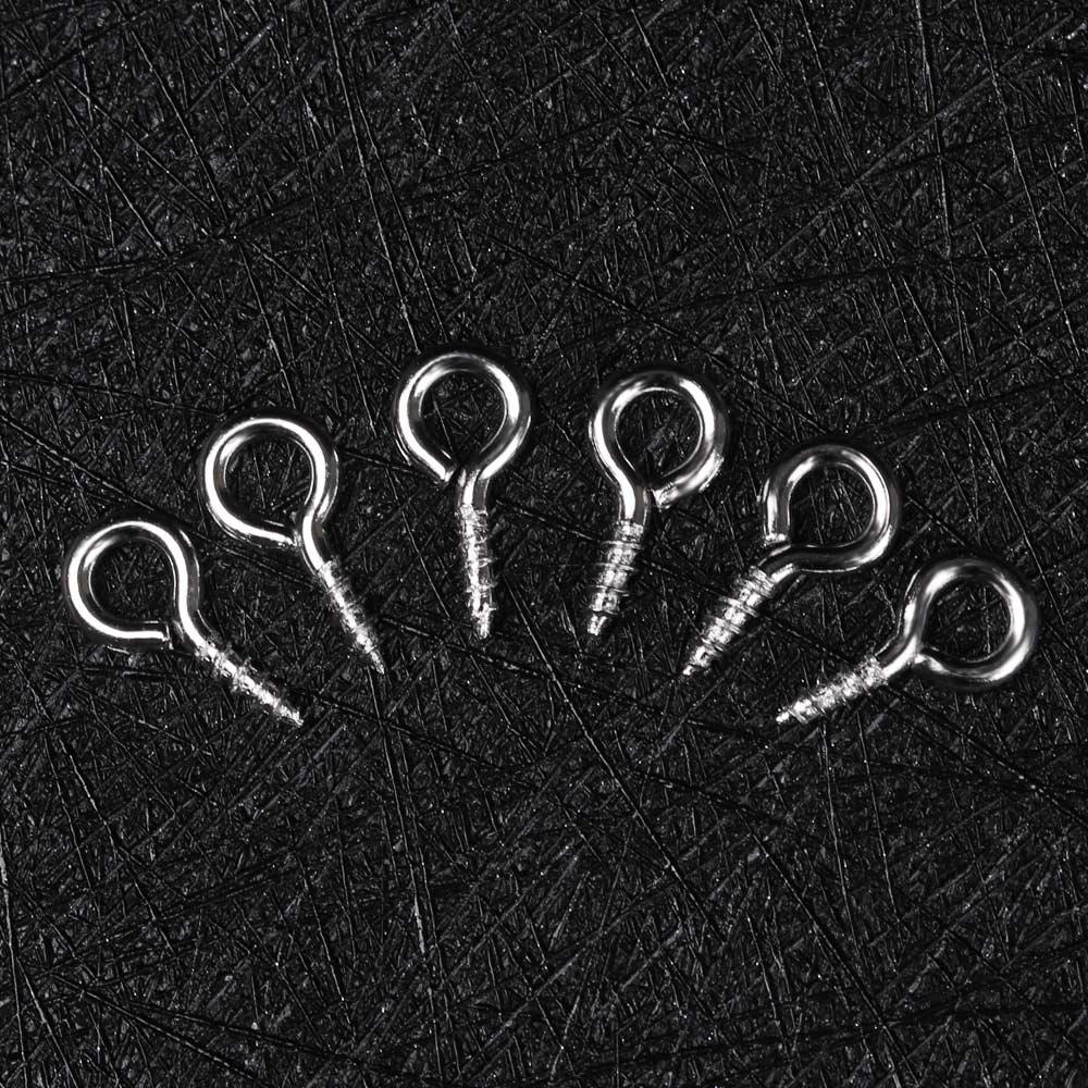 100pcs/pack Keychain Jewelry Beaded Pendant Sheep Eyes Nail DIY Screw Nail Threaded Peg