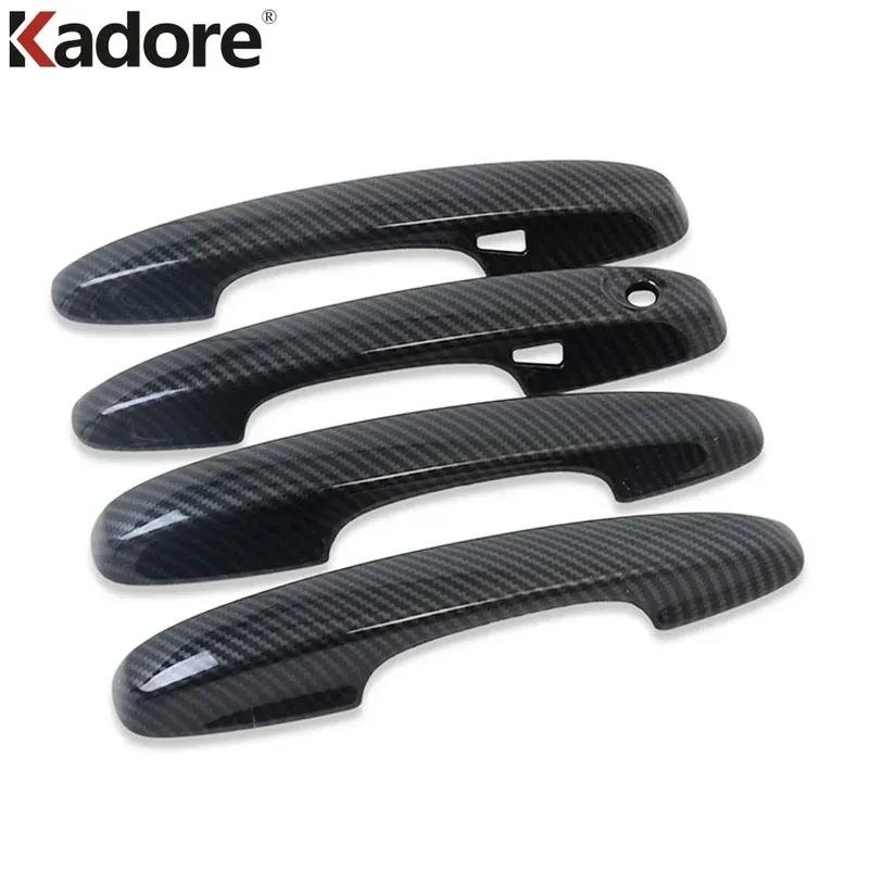 For Ford Focus Carbon Fiber Car Door Handle Cover Trim Side Door Handles Bowl Cup Frame Accessories