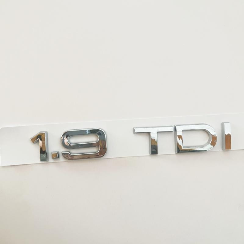 Glossy Black Chrome Silver ABS 1.9 TDI Car Body Rear Trunk Emblem Badge Sticker for 4UYEF Accessories 1.9TDI