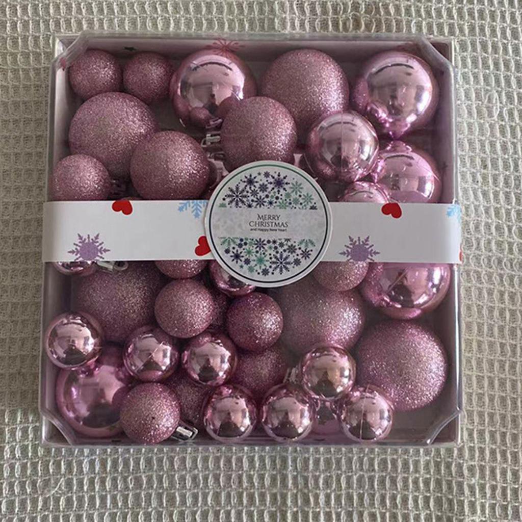 Набор из 44 шт. Небьющиеся рождественские шары Прочный пластик Подвесные украшения для елки Набор декоров для праздничных украшений