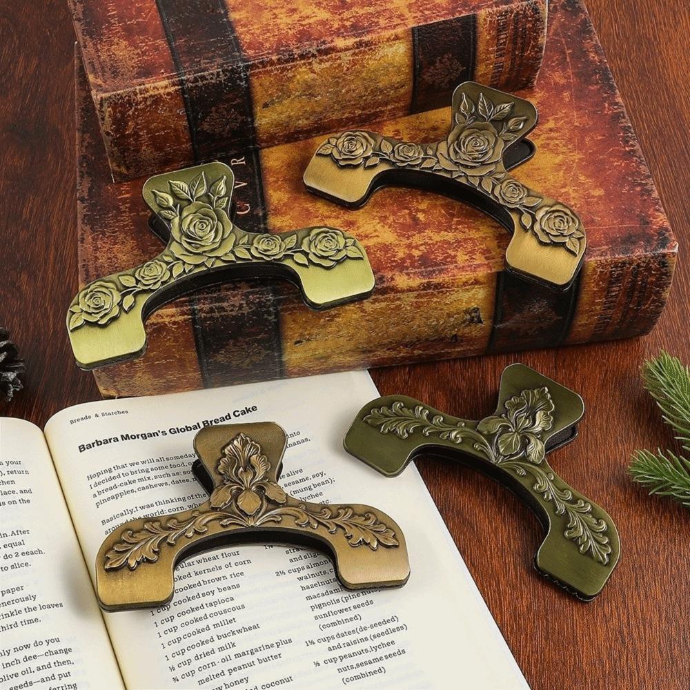 Vintage Carved Metal Book Clips Exquisite Embossed Piano Sheet Music Folder Journal Enthusiasts