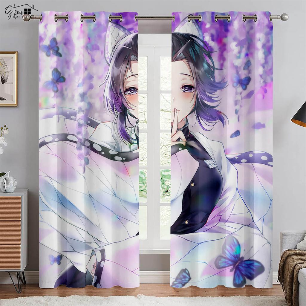 Шторы для девочек с принтом комиксов и аниме, студенческое общежитие, спальня, гостиная, украшение, шторы для дома, 2 шт.