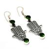 Peridot Gemstone 925 Silver Plated Handmade Jewelry Earring 2.08"