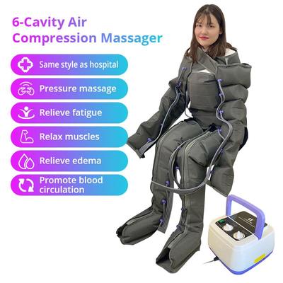 6-камерный домашний портативный электрический массажер с воздушной компрессией для ног, рук, талии, стоп, лимфодренажный массажер, улучшающий кровообращение