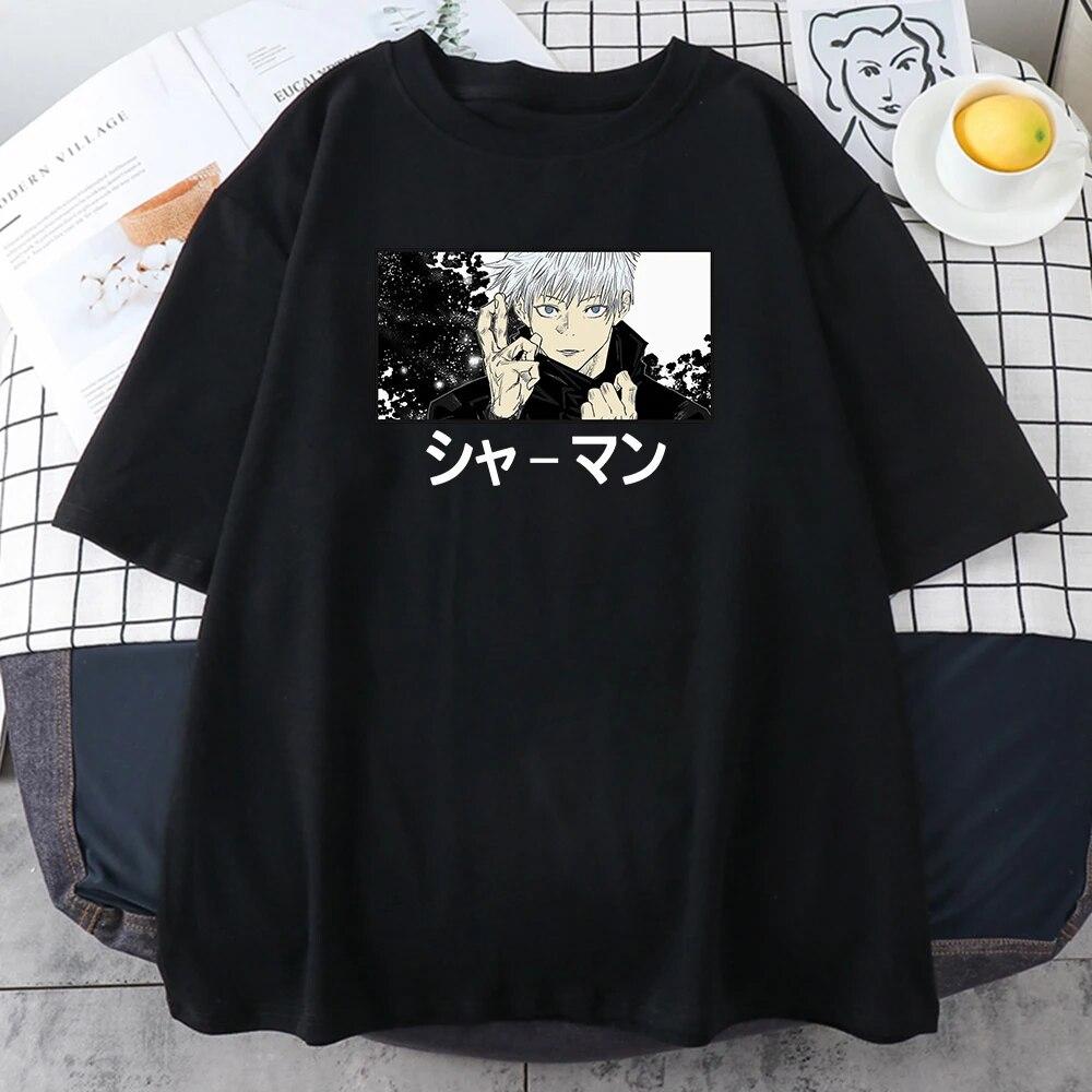 Футболки унисекс с принтом Gojo Satoru Jujustu Kaisen, уличная одежда с короткими рукавами, модная футболка в стиле хип-хоп, хлопковая футболка большого размера