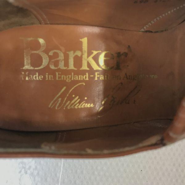 80-е-90-е Сделано в Англии Barker Слипоны Вамп Мокасины Туфли мужские 7.5B 26.0 Коричневые Винтажные(ИСПОЛЬЗОВАЛ)
