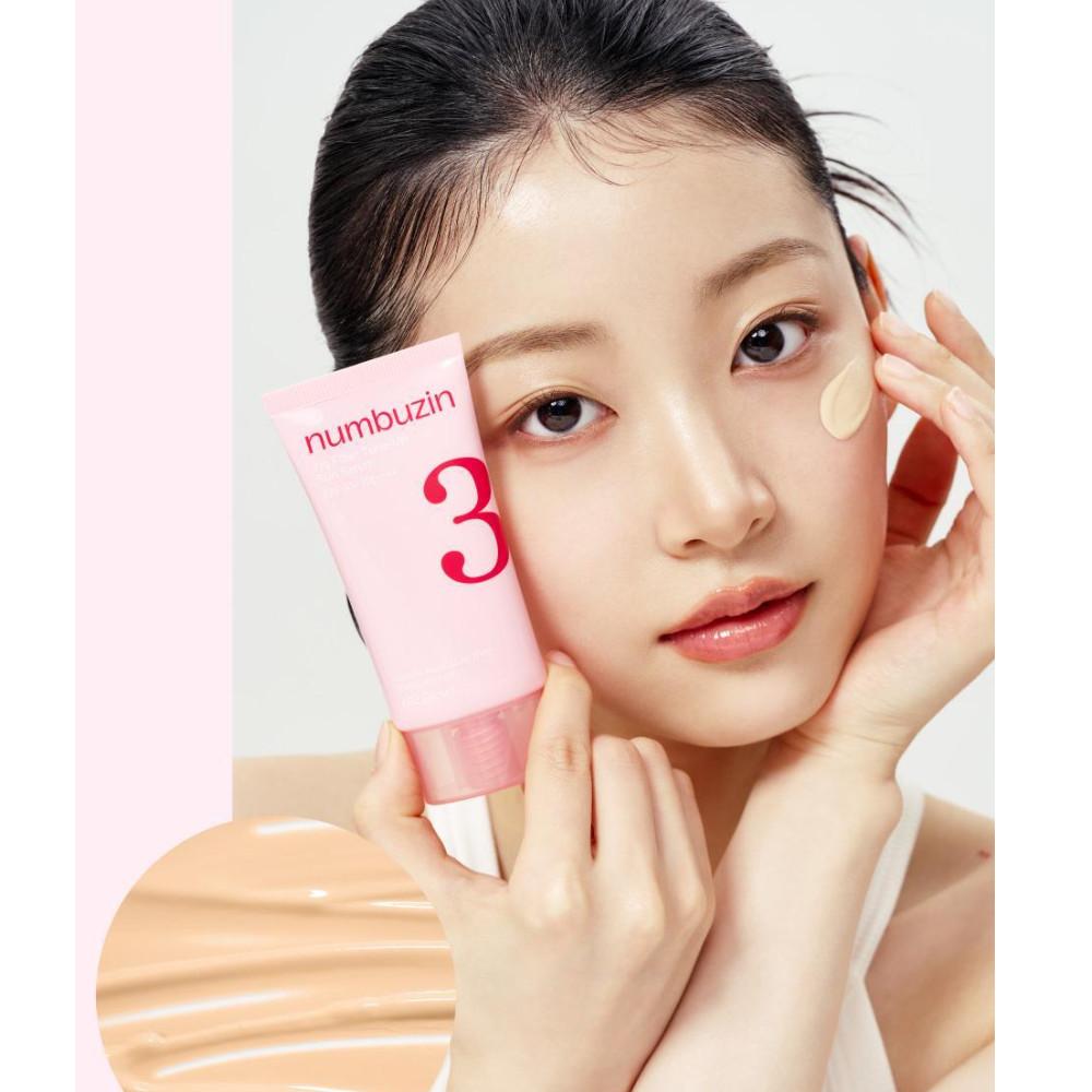 Numbersin No. 3 Ceramic Tone-Up Beige Foundation-Free Blur Glow Sun Cream 2-Pack