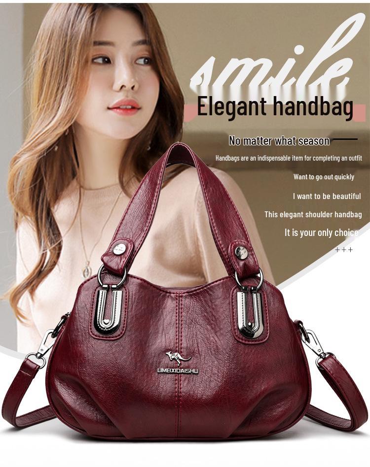 Вместительная многосекционная наплечная сумка-тоут - Европейский и американский стиль для женщин среднего возраста