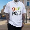 Новая летняя мужская модная футболка с надписью LOVE, мужская футболка, топ