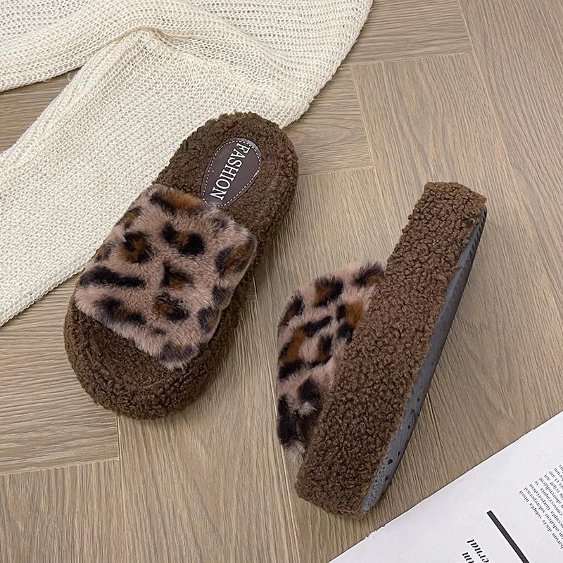 Зима Новые Женские Плоские Удобные Матовые Теплые Роскошные Модные Нескользящие Толстая Подошва Можно Носить На Улице Тапочки Женская Обувь