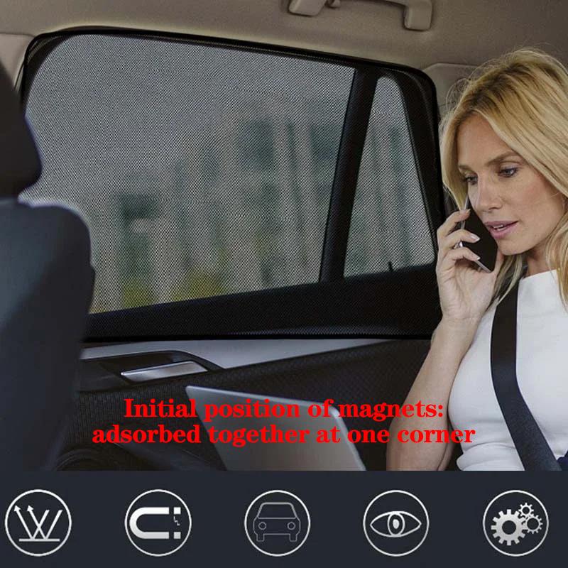 Магнитный автомобильный солнцезащитный козырек на боковое окно, сетчатая шторка для защиты от УФ-лучей, летняя защита, автомобильная оконная пленка