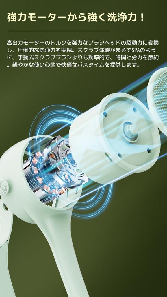 KAWU Electric Body Back Body Back Acne IPX7 Extension Separate 4 Types of Brush Heads Silicone Japanese Instruction Warranty Brush, Brush, Brush,