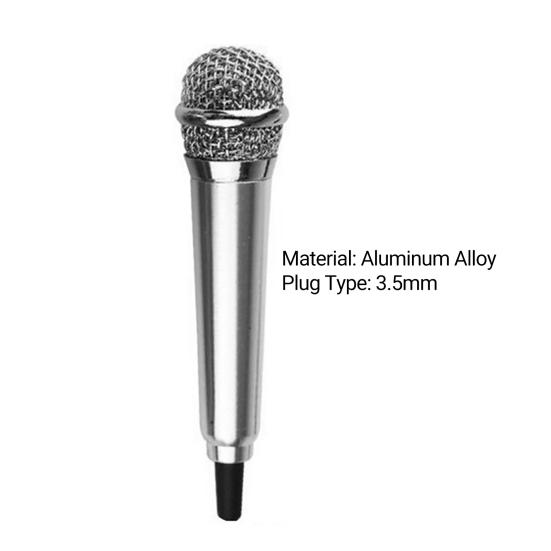 Mini Microphone High Fidelity Sensitive Aluminum Alloy 3.5mm Handheld Condenser Microphone for Daily Life