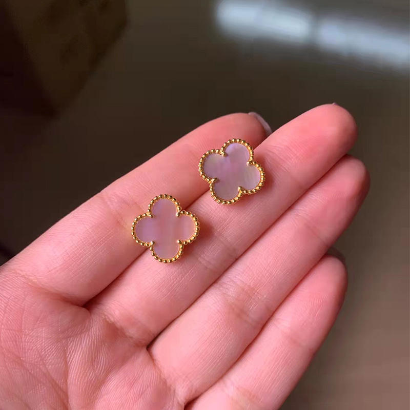 Серьги Four Leaf Grass, легкие роскошные белые рябчики с красным агатом и малахитом, женские серьги-гвоздики