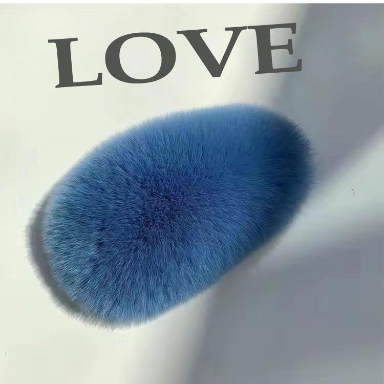 Плюшевая заколка для девочек из натурального кроличьего меха, женская заколка с челкой