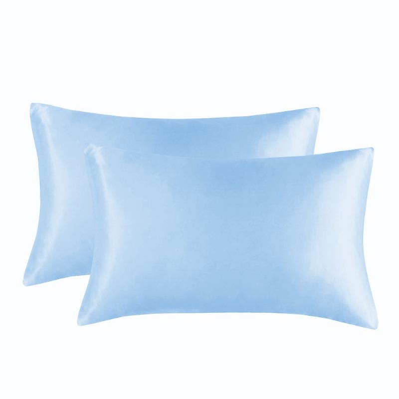 One Set Solid Color Double-sided Silk Pillowcase Mulberry Silk Ice Silk Beauty Pillowcase Single Silk Broadside Pillowcase
