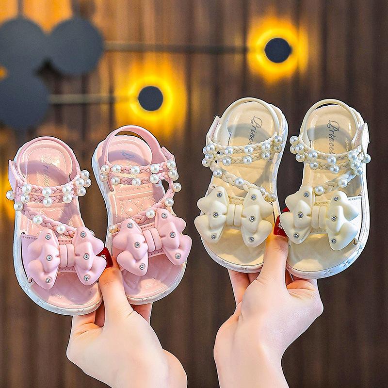 Новые детские сандалии Bow Princess, милые сандалии для девочек