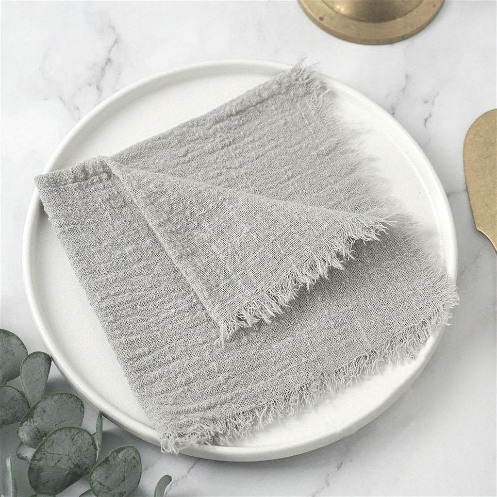 set of 10 Gauze Cotton Cloth Napkins 32x32cm Fabric Wedding Decor Everyday Use Dinner Tea Towel Table Village  Christmas Napkins