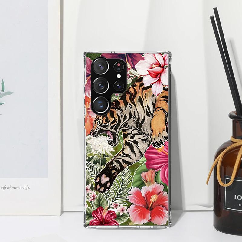 Superior Tiger Pattern Art Phone Case For Samsung Galaxy S26 S25 Edge S24 FE S23 S22 Ultra S21 Plus S20 + Art Fundas Back Cover