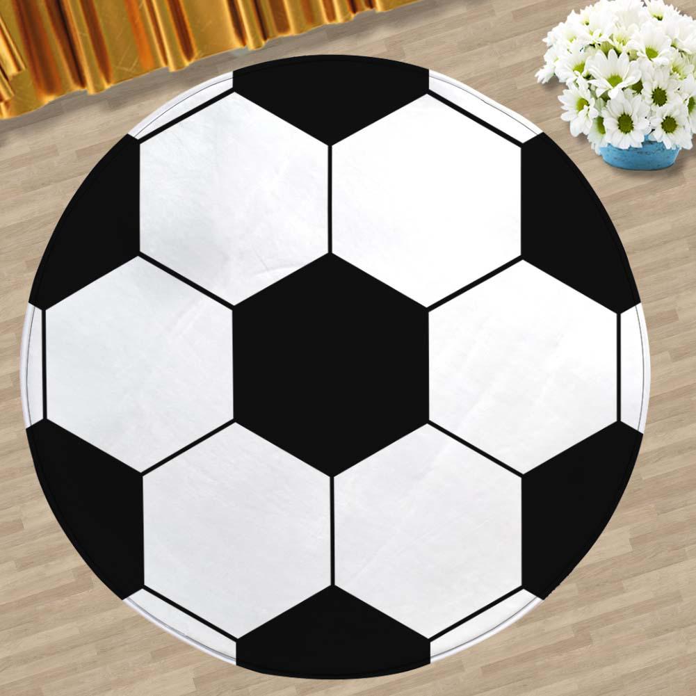 Kids Round Soccer Ball Area Rug Baseball Print Children Carpet Non-Slip Soft Playmat Rug for Playroom Children Toddlers Bedroom