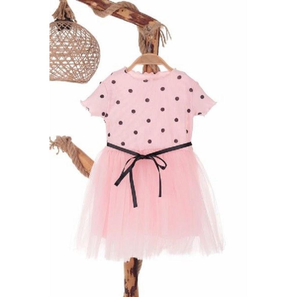 Летнее платье-пачка в горошек для маленьких девочек на день рождения