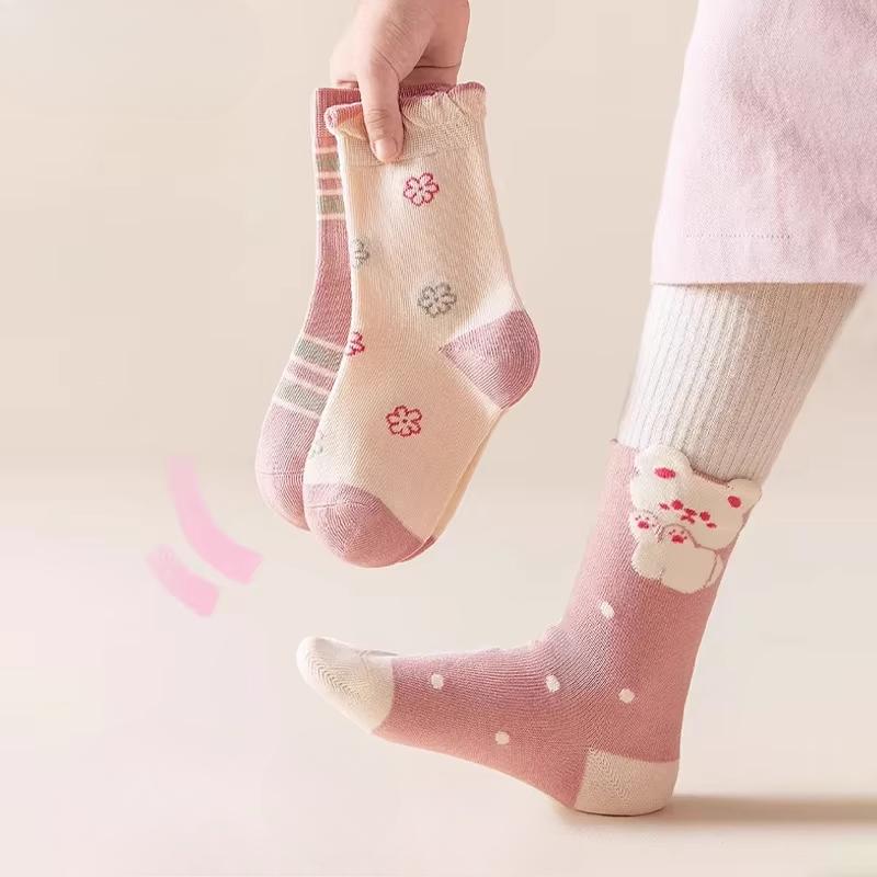5 пар детских теплых носков средней длины Rabbit Annie, мягкие и нежные, анти-пиллинг, высокая эластичность, оптовая продажа для перепродажи 1-14 лет
