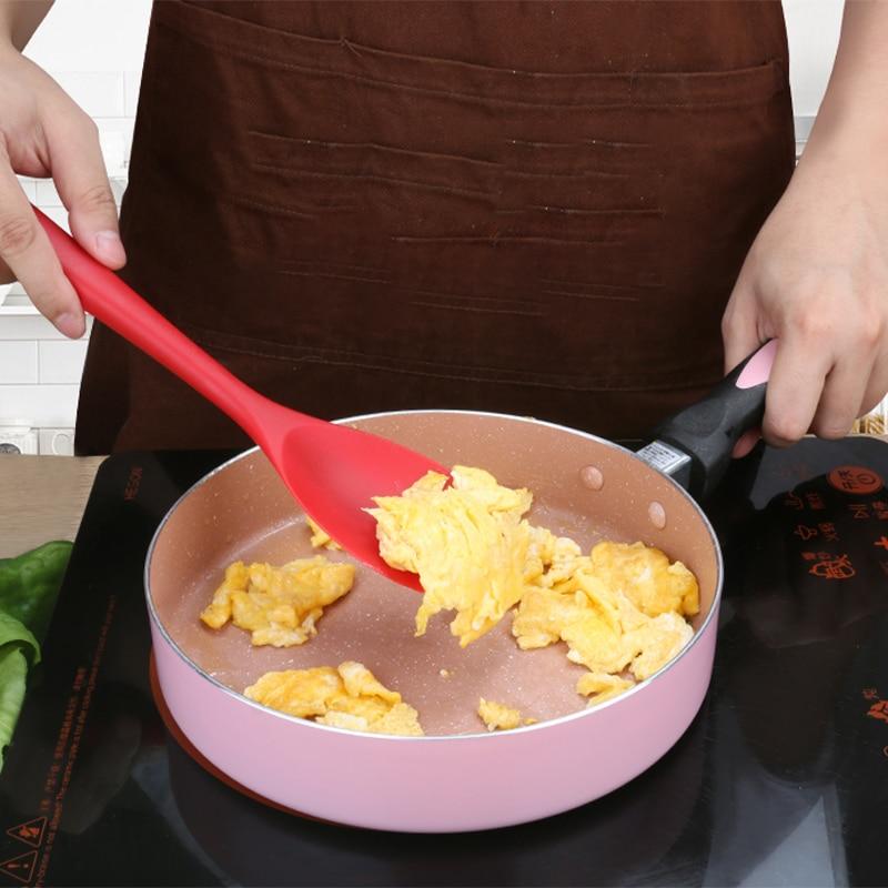 Пищевая силиконовая кухонная ложка с антипригарным покрытием, скребок для крема для торта, совок для перемешивания, термостойкая ложка для смешивания, лопаточка для выпечки