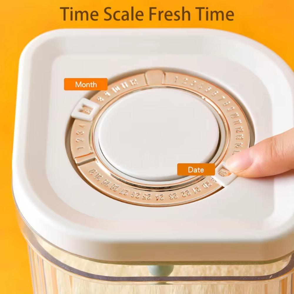Portable Stripe Pattern Milk Powder Storage Box with Spoon Plastic Milk Powder Can Leakproof Sealed Grains Storage Jar Travel