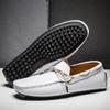 FashionGenuine Leather Men Casual Shoes Luxury White Mens Loafers Moccasins Man Breathable Light Soft Driving Shoes Plus Size 38-48 49