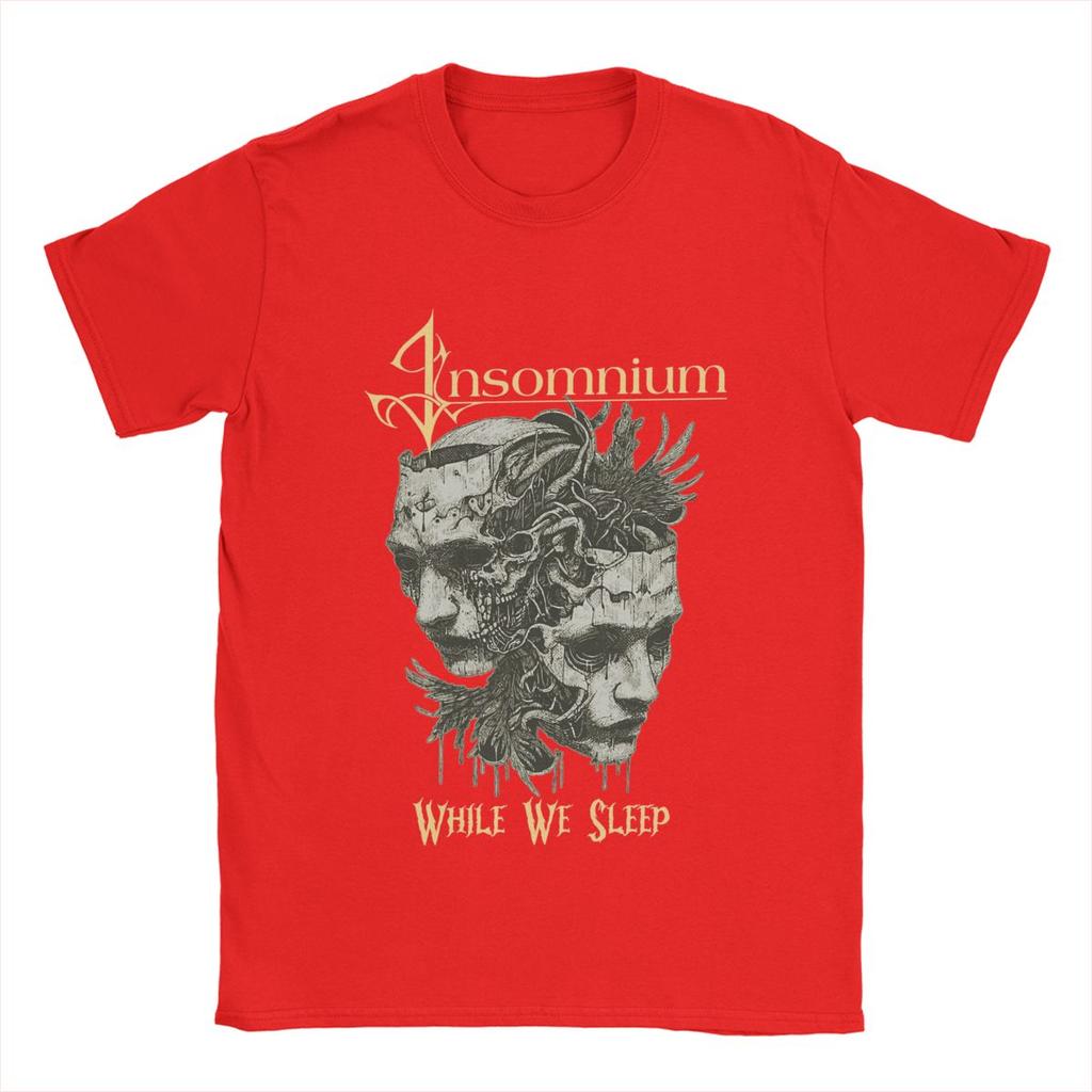 Мужская футболка Insomnium While We Sleep Humor Футболки из чистого хлопка с коротким рукавом Футболка с круглым воротником Одежда большого размера