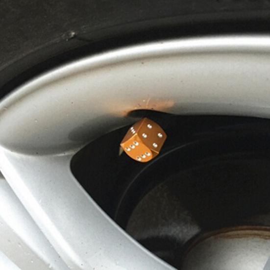 4Pcs Dice Shape Wheel Tyre Car Motorcycle Valve Air Stem Anti-dust Cover Caps