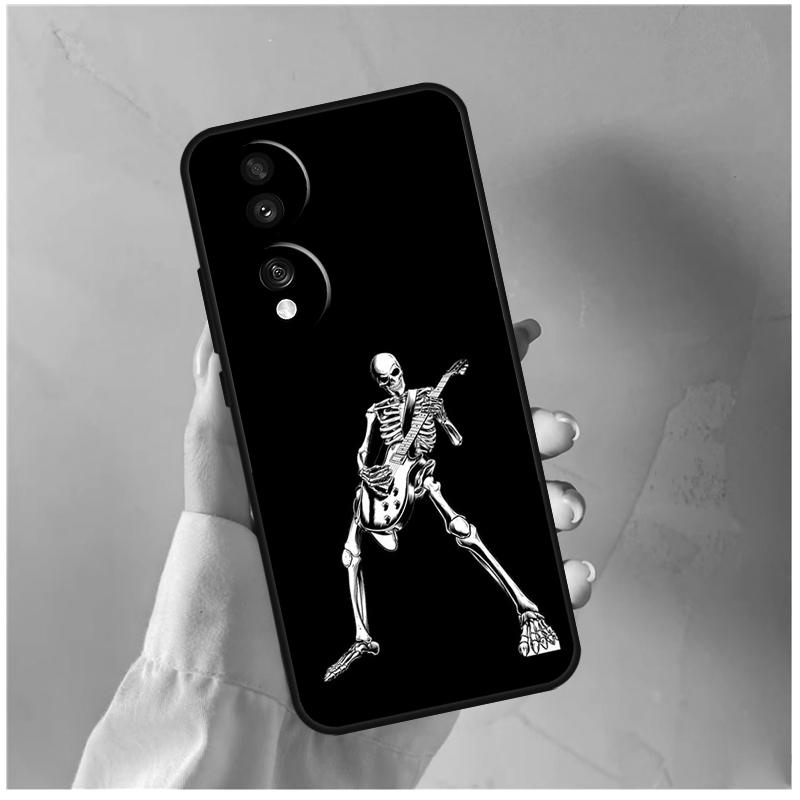 Rock Roll Skull Case For Huawei Honor X8 X8a X9a 50 70 Magic5 Lite P20 P30 P40 P50 P60 Pro P Smart Z Cover