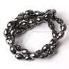 Natural Faceted Black Hematite Rice Shape Loose Beads for Jewelry Making 3x5/4x6/6x9/6x12/8x16mm