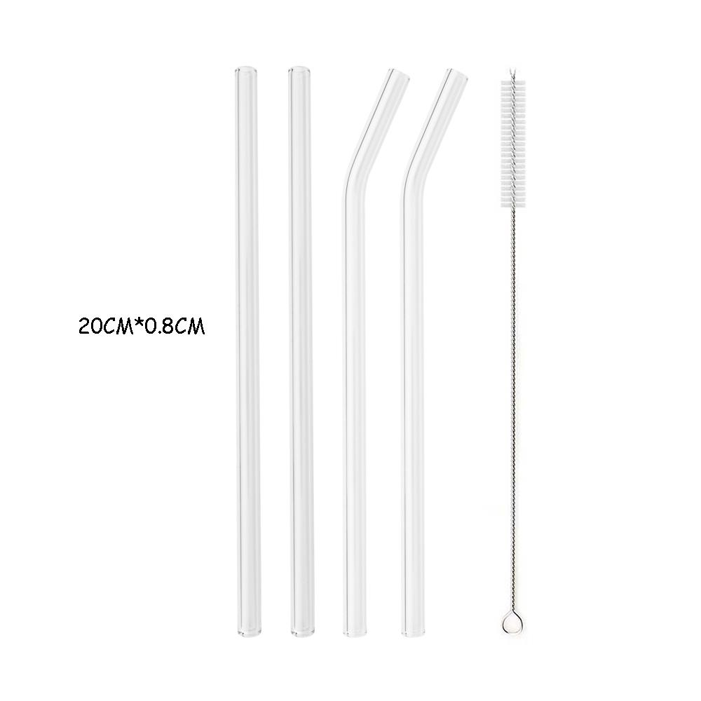 4/8 шт. набор соломинок из боросиликатного стекла, многоцветные многоразовые стеклянные экологически чистые соломинки для коктейлей, смузи
