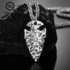 Мужские Viking Spear Compass Ожерелья с рунами Амулет Шлем Ужаса Vegvisir Кулон Нержавеющая сталь/Натуральная кожа Цепочка Ювелирные изделия