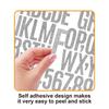 5 Sheets 2/1.5 Inch Glitter Letter Stickers Sparkling Shiny Silver Letter Number Sticker  DIY Crafts