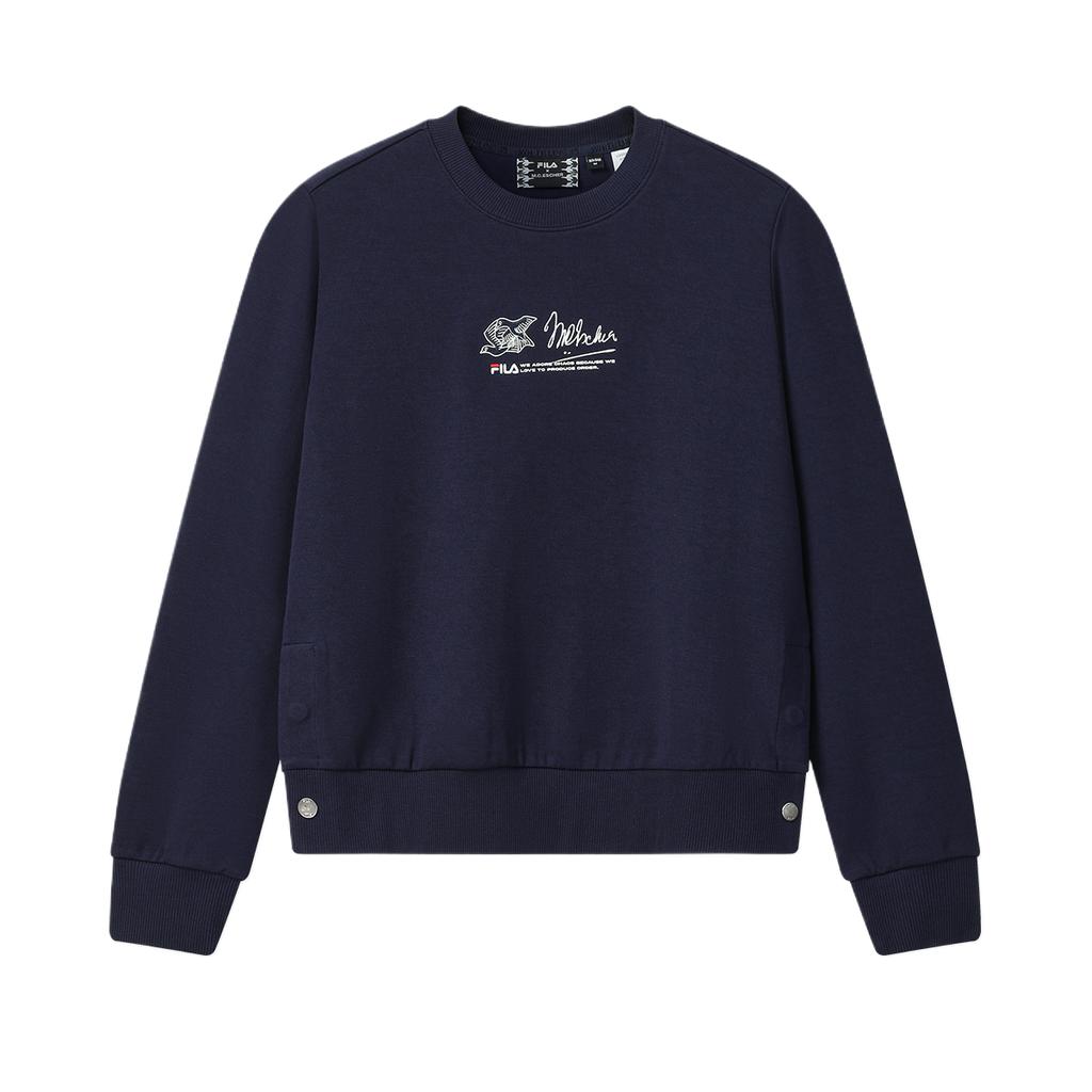 Fila Пуловер с круглым вырезом Heritage Удобная простая толстовка Женская толстовка F11W548230FLB
