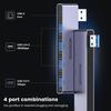 MOGOOD USB Hub USB Splitter USB Male Converter 4 USB Female Left Right Side Hub USB Hub Note Adapter for Laptops Compatible with Mac Mac Surface Pro