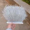 1meter 8 -10cm White Ostrich Feather Trims Natural Black Ostrich Feather For Craft Ribbon Fringe Skirt Party Clothing Plume Decor
