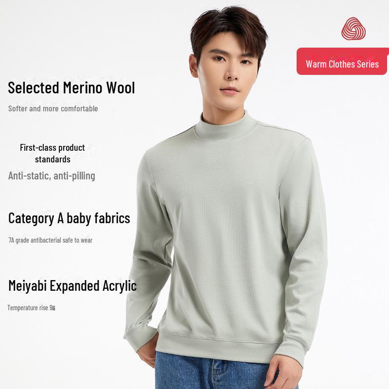 A-type Men's Thick Warm Wool Velvet Two-in-One Long Sleeve Shirt for Autumn/Winter