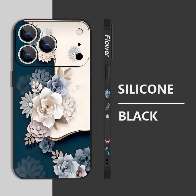 Чехол-шнурок с романтичным узором из роз для iPhone 17 Pro Max iPhone 16 15 14 13 Pro Max 11 16E 17E Мягкая силиконовая задняя крышка телефона