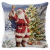 Christmas Pillowcase, Home Bedside Cushion, Linen Short Plush Printed Halloween Sofa Pillow