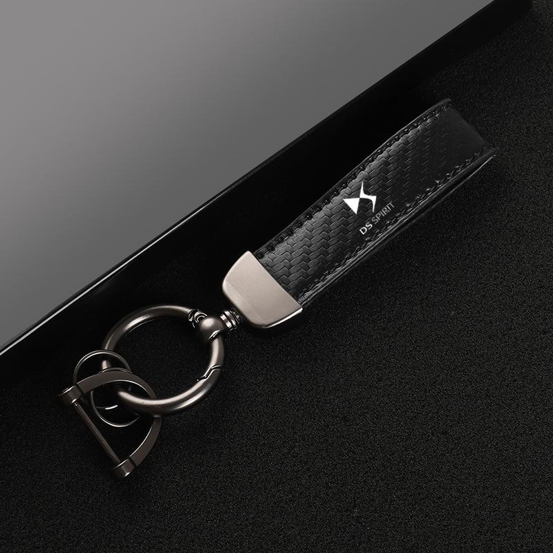 Кожаный брелок для ключей автомобиля Пряжка-подкова Украшение для DS DS3 DS4 DS4S DS5 5LS с логотипом Автоаксессуары