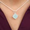 Aqua Chalcedony Gemstone 925 Sterling Silver Jewelry Handcrafted Pendant 0.93'' PP-62-18
